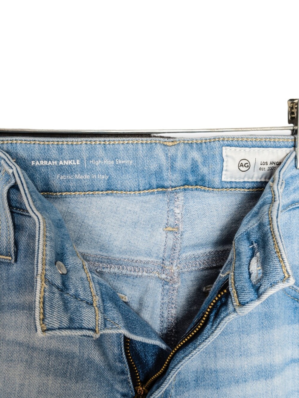 AG Farrah Ankle Skinny High Rise Light Blue Jeans Size 28 - Picture 5 of 13